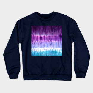 Purple and Blue Ombre Tie-Dye Stripes Crewneck Sweatshirt